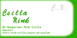 csilla mink business card